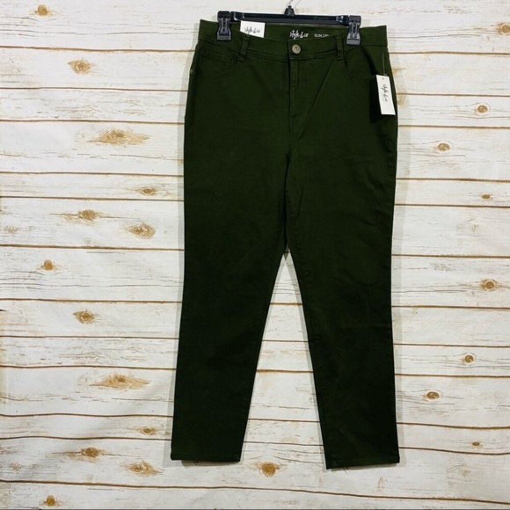 Style & Co Petite Size 12 Tummy-Control High Rise Slim-Leg Pants